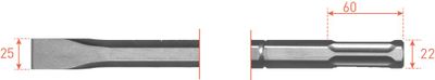 Rotec 6-kant Plattebeitel 25x360mm 6-kø22(tbv Hilti TE805/TE905) - 2156510 - 215.6510