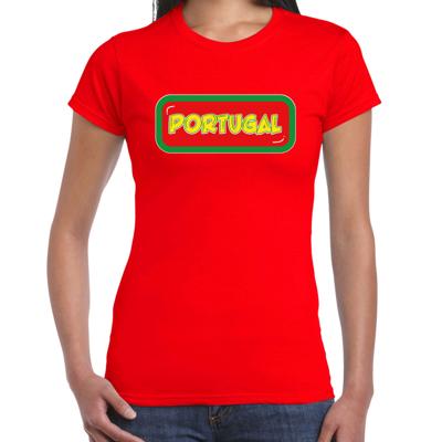 Verkleed T-shirt voor dames - Portugal - rood - supporter - themafeest