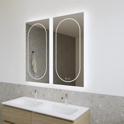 Badkamerspiegel Gliss Design Nova | 50x100 cm | Directe en indirecte LED verlichting | Touch button | Met spiegelverwarming