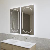Badkamerspiegel Gliss Design Nova | 50x100 cm | Directe en indirecte LED verlichting | Touch button | Met spiegelverwarming