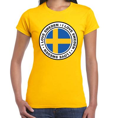 Verkleed T-shirt voor dames - Zweden - geel - supporter - themafeest Verkleed T-shirt voor dames - Zweden - geel - supporter - themafeest