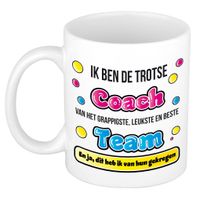 Bellatio Decorations cadeau mok voor coach - grappig - keramiek - 300 ml   -