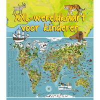 Wereldkaart dieren XXL voor kinderen   -