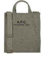 A.P.C. sac cabas à logo imprimé - Vert - thumbnail