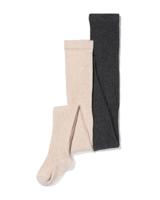 HEMA Kinder maillots rib - 2 paar beige (beige)