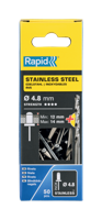 Rapid Blindklinknagels RVS | Ø4,8 x 18 mm | Incl. Boor | 50 Stuks - 5000397