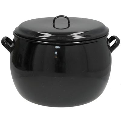 Gerimport kook / soeppan - zwart - D32 cm - 21 ltr - alle warmte bronnen - emaille