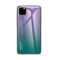 Voor iPhone 11 Pro gradiënt kleur glas geval (paars)
