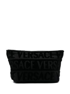 Versace trousse de toilette à logo floqué - Noir