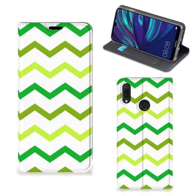 Huawei Y7 hoesje Y7 Pro (2019) | Hoesje met Magneet | Zigzag Groen