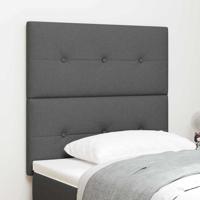 LED-hoofdbord met LED -striplichten Donkergrijs 100 cm Stof