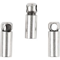 Creativ Company Eindkappen, l: 8 mm, d 2 mm, verzilverd, 10 stuk/ 1 doos