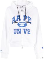 AAPE BY *A BATHING APE® hoodie zippé à logo imprimé - Blanc