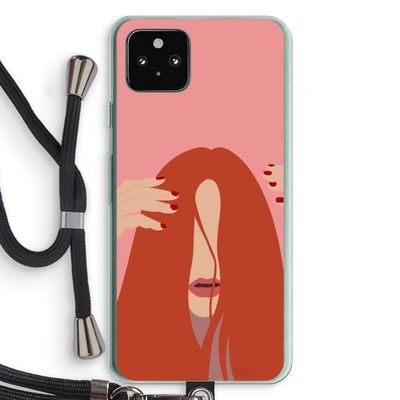 Woke up like this: Pixel 5a 5G Transparant Hoesje met koord