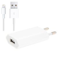 2 in 1 (5V 1A EU Plug Travel Charger Adapter + 1m 8 Pin Sync Charging Cable) voor iPhone Galaxy Xiaomi Huawei LG HTC en andere Smart Phones opl