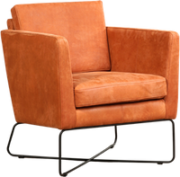 Oranje leren moderne design fauteuil Crossover - Kenia Leer Rost (oranje leer)