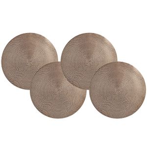 Set van 4x stuks ronde Placemats metallic goud look diameter 38 cm