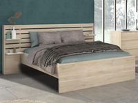 Tweepersoonsbed ESCAPE 140x200 cm japanse eik zonder lades