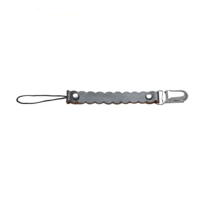3 stuks Wave Leather baby korte fopspeen clip keten metalen fopspeen tepel houder sluitingen (zwart)