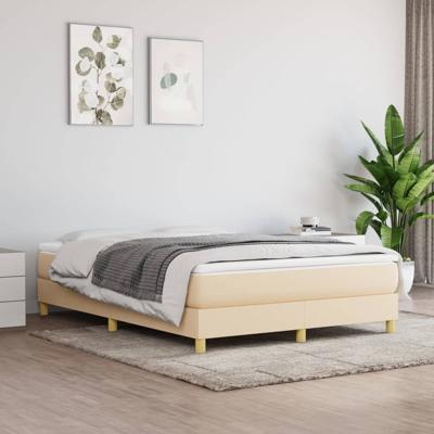 Bedframe zonder matras stof crèmekleurig 140x190 cm