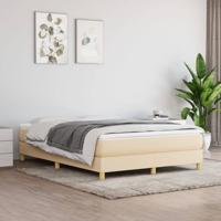 Bedframe zonder matras stof crèmekleurig 140x190 cm