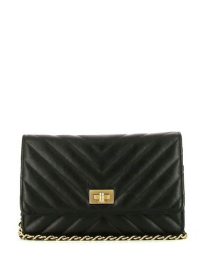 CHANEL Pre-Owned portefeuille V-Stitch à bride en chaîne (2021) - Noir