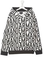 Emporio Armani Kids hoodie à logo imprimé - Blanc