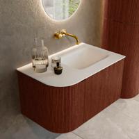 Badmeubel Mondiaz Kurve | 75 cm cm | Meubelkleur Ruby | Wastafelkleur Talc | Solid surface | Wasbak rechter zijde spoelbak | Zonder kraangat(en) Badmeubel Mondiaz Kurve | 75 cm cm | Meubelkleur Ruby | Wastafelkleur Talc | Solid surface | Wasbak rechter zijde spoelbak | Zonder kraangat(en)