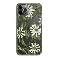 Wit bloemenpatroon: iPhone 11 Pro Transparant Hoesje