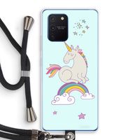 Regenboog eenhoorn: Samsung Galaxy Note 10 Lite Transparant Hoesje met koord
