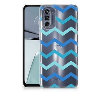 Motorola Moto G62 5G TPU bumper Zigzag Blauw