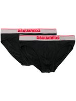 DSQUARED2 lot de deux slips à logo - Noir