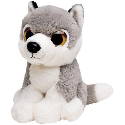 Nature Planet Knuffeldier wolf - pluche wolf knuffel - grijs - 13 cm