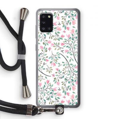 Sierlijke bloemen: Samsung Galaxy A31 Transparant Hoesje met koord
