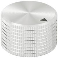 TRU COMPONENTS TC-11613812 Draaiknop Met knopmarkering Zilver (Ø x h) 25 mm x 16 mm Aluminium 1 stuk(s)