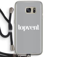 Topvent Grijs Wit: Samsung Galaxy S7 Transparant Hoesje met koord