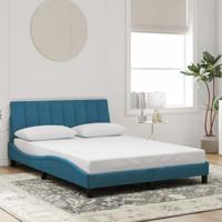 Bedframe zonder matras "Hanko" fluweel blauw 140x200 cm