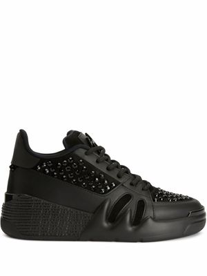 Giuseppe Zanotti baskets Talon à ornements en cristal - Noir