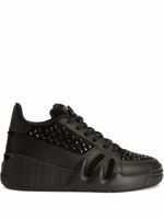 Giuseppe Zanotti baskets Talon à ornements en cristal - Noir