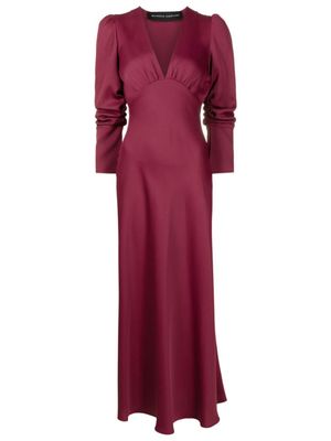 Gloria Coelho robe longue à col v profond - Rouge