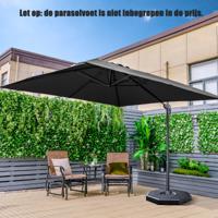300 x 300 cm Parasol Zweefparasol met Zwengel Tuinparasol Kantelbaar 360° Draaibaar Grote Terrasparasol Marktparasol voor Terras Café