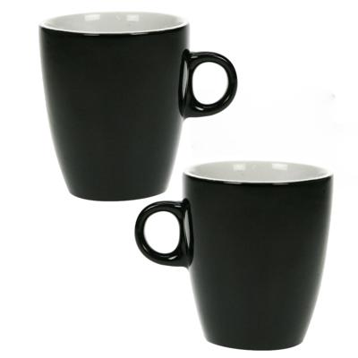 Cosy & Trendy Koffiekopjes/bekers - Set van 18x stuks - zwart - 190 ml - Keramiek - glans finish