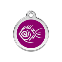 Tribal Fish Purple roestvrijstalen hondenpenning medium/gemiddeld dia. 3 cm - Reddingo Tribal Fish Purple roestvrijstalen hondenpenning medium/gemiddeld dia. 3 cm - Reddingo