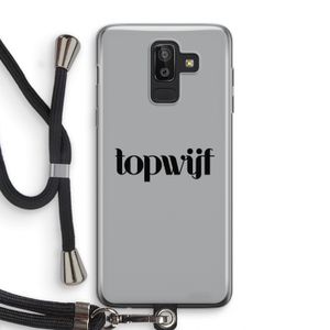 Topwijf Grijs Zwart: Samsung Galaxy J8 (2018) Transparant Hoesje met koord