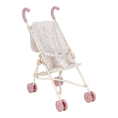 Little Dutch witte poppenbuggy met bloemen- en vlinderpatroon