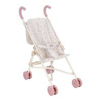 Little Dutch witte poppenbuggy met bloemen- en vlinderpatroon