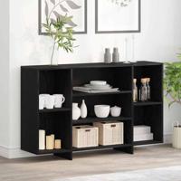 Dressoir met plank Zwart eiken 120 x 30 x 75 cm Bewerkt hout