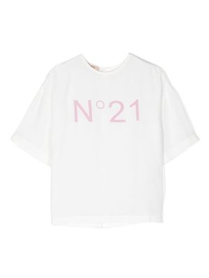 Nº21 Kids blouse à logo imprimé - Blanc