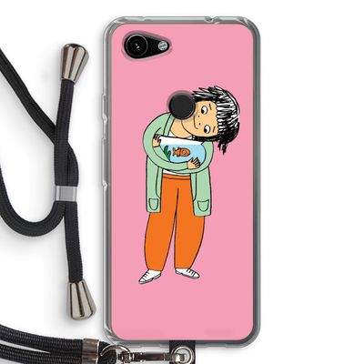 Visknuffel: Pixel 3a Transparant Hoesje met koord