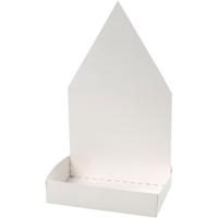 Creativ Company Waterkersbakje met figuur, huis, h: 20 cm, wit, 6 set/ 1 doos